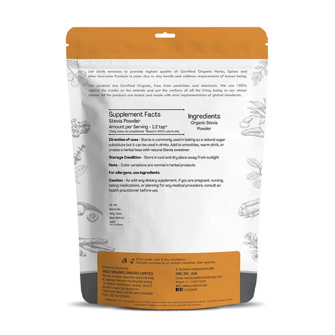 Just Jaivik Organic Stevia Leaves Powder
